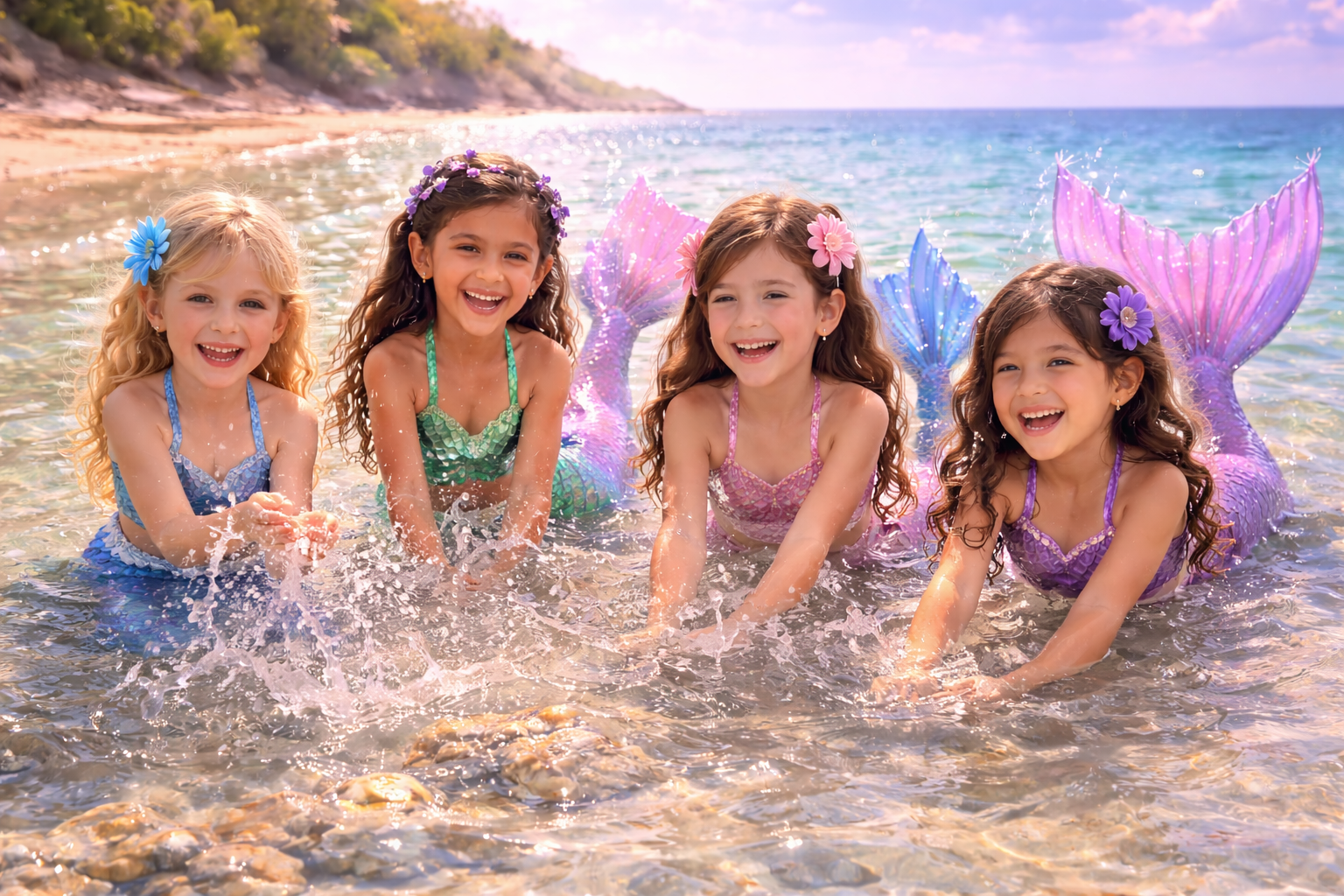Child in shallow sea during Magical Mermaid Mission